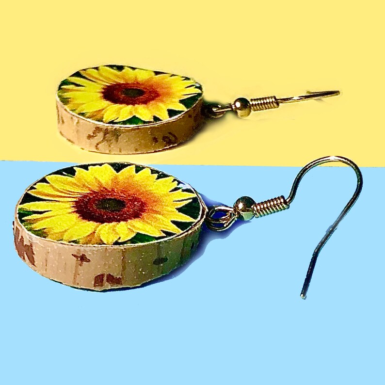 Sunflower Earrings, Sunflowers Ukraine, Sunflower Drop Dangle Earrings