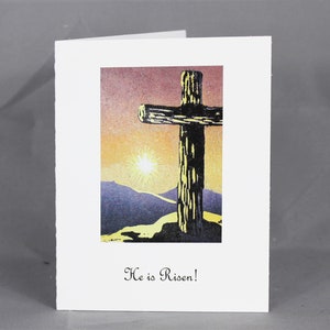 Carte de correspondance de Pâques avec verset de la Bible et message chrétien, enveloppe incluse