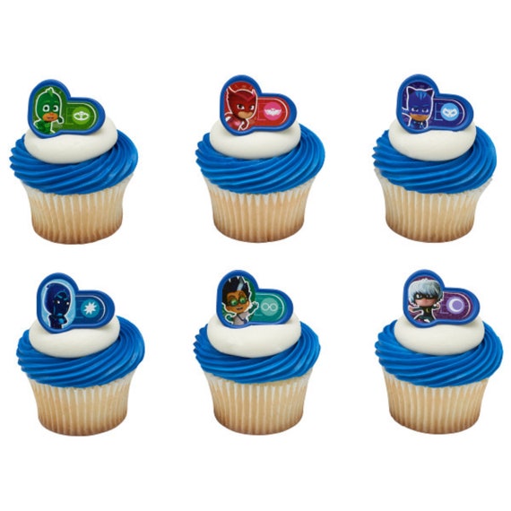 PJ Masks Heroes and Villains Cupcake Rings - 23058 Il_570xn
