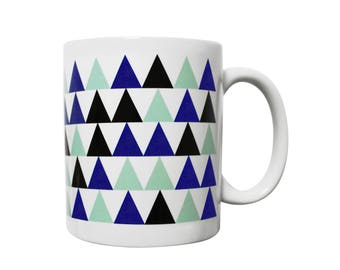 Mug triangles vert menthe, bleu et noir - Sequoia