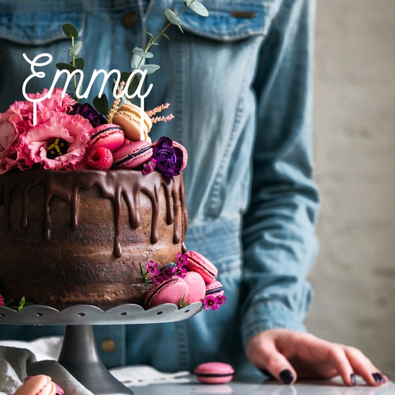 Cake Topper Prenom Personnalise Decoration Pour Gateau En Etsy