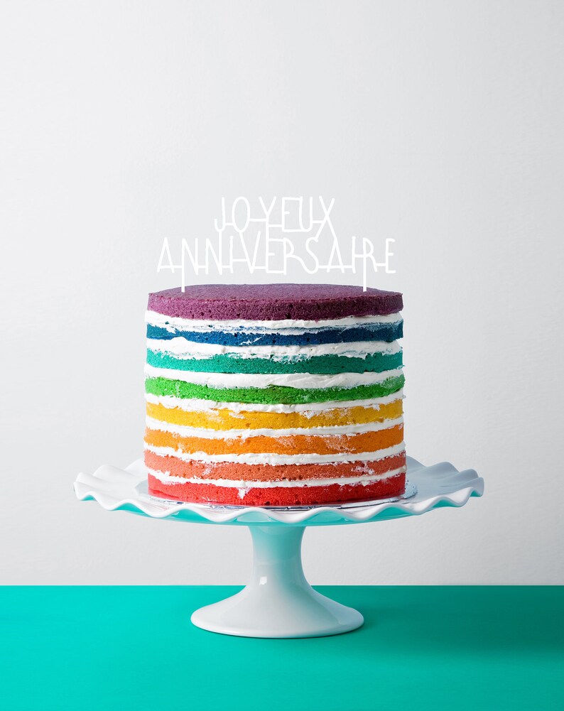 Décoration de gâteau dit cake topper pour anniversaire Joyeux anniversaire image 2