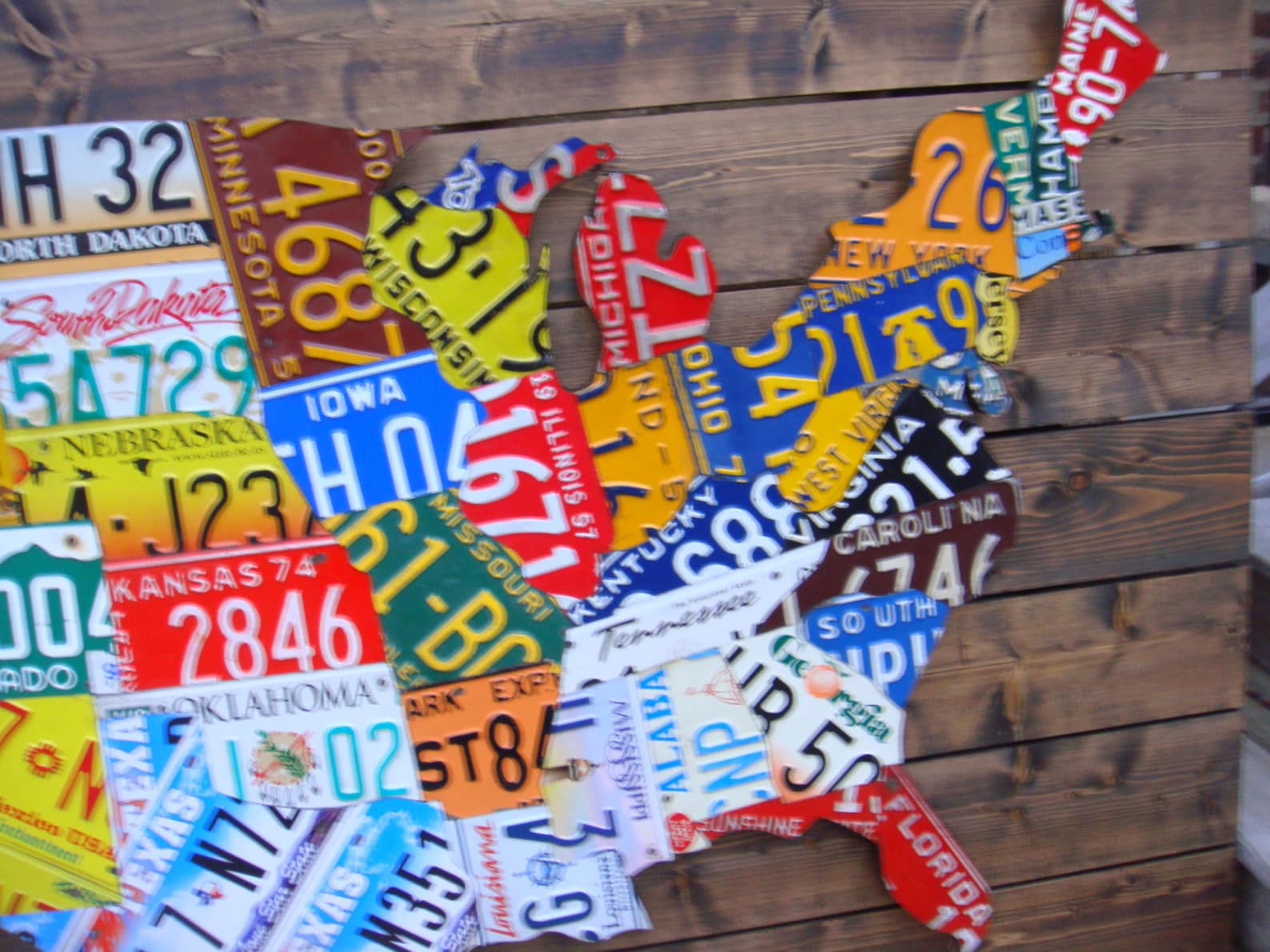 Large 3D USA License Plate Map Art All 50 States Pub Bar Etsy large-3d-usa-license-plate-map-art-all-50-states-pub-bar-etsy