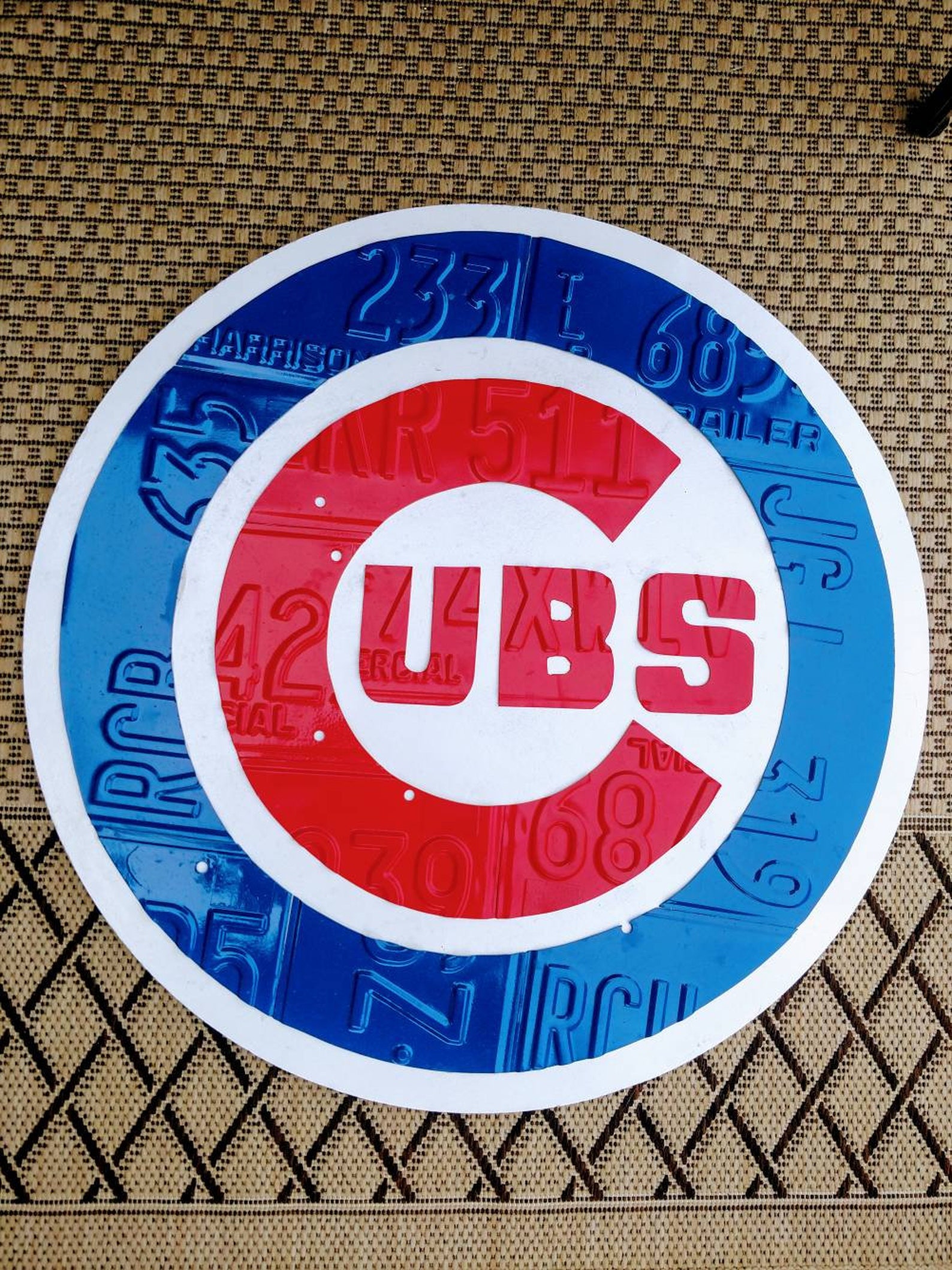 CHICAGO CUBS License Plate Logo Sign One Of A Kind Made out Of Genuine