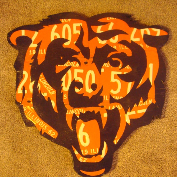 CHICAGO BEARS License Plate Logo Sign!! A One Of A Kind!!