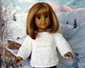 Hand Knit Sweater and Corduroy Jeans, fits American Girl and similar 18 inch dolls