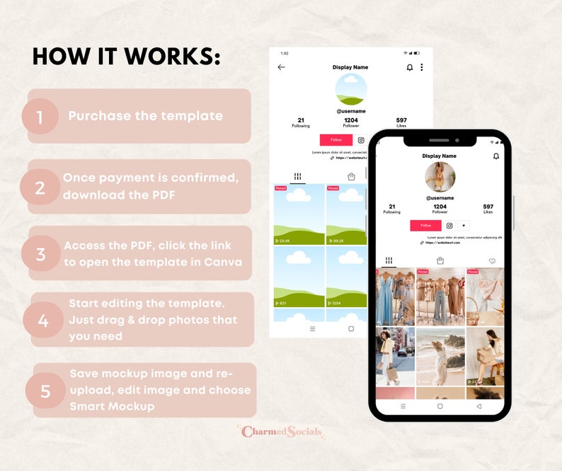 Tiktok Mockup Template Tiktok Mockup Template Social Media Etsy