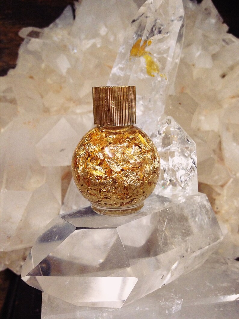 24k Goldgoldgold Bottle Bottle of Gold Flakes Glass Etsy
