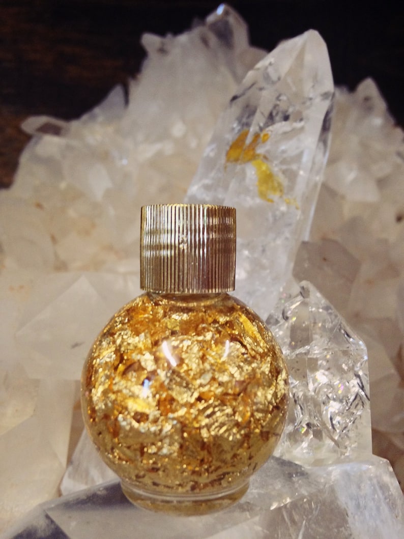 24k Goldgoldgold Bottle Bottle of Gold Flakes Glass Etsy