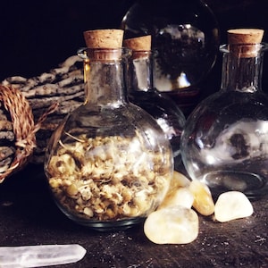 Round Crystal Clear Glass Potion Bottle With Cork Perfect Larping /  Cosplaying Item 