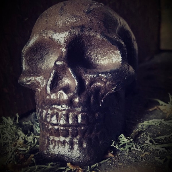 Skull-cast iron skull- skull lawn decor fire pit skull