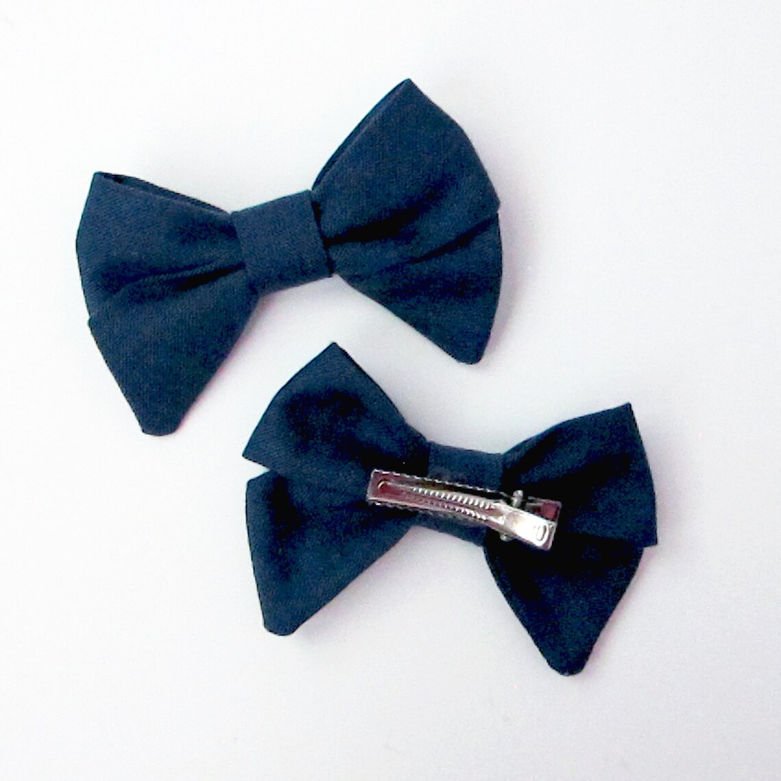 Navy Blue Pigtail Bows Toddler Girl Hair Clips Hair Bows for Etsy