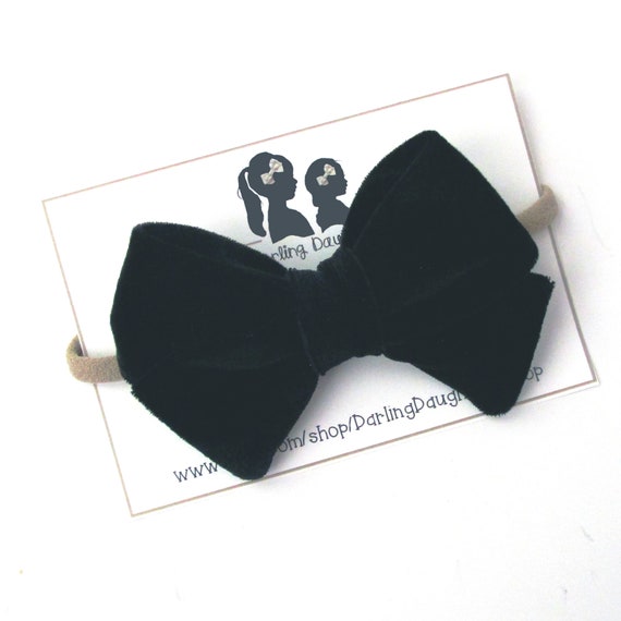 black velvet baby bow