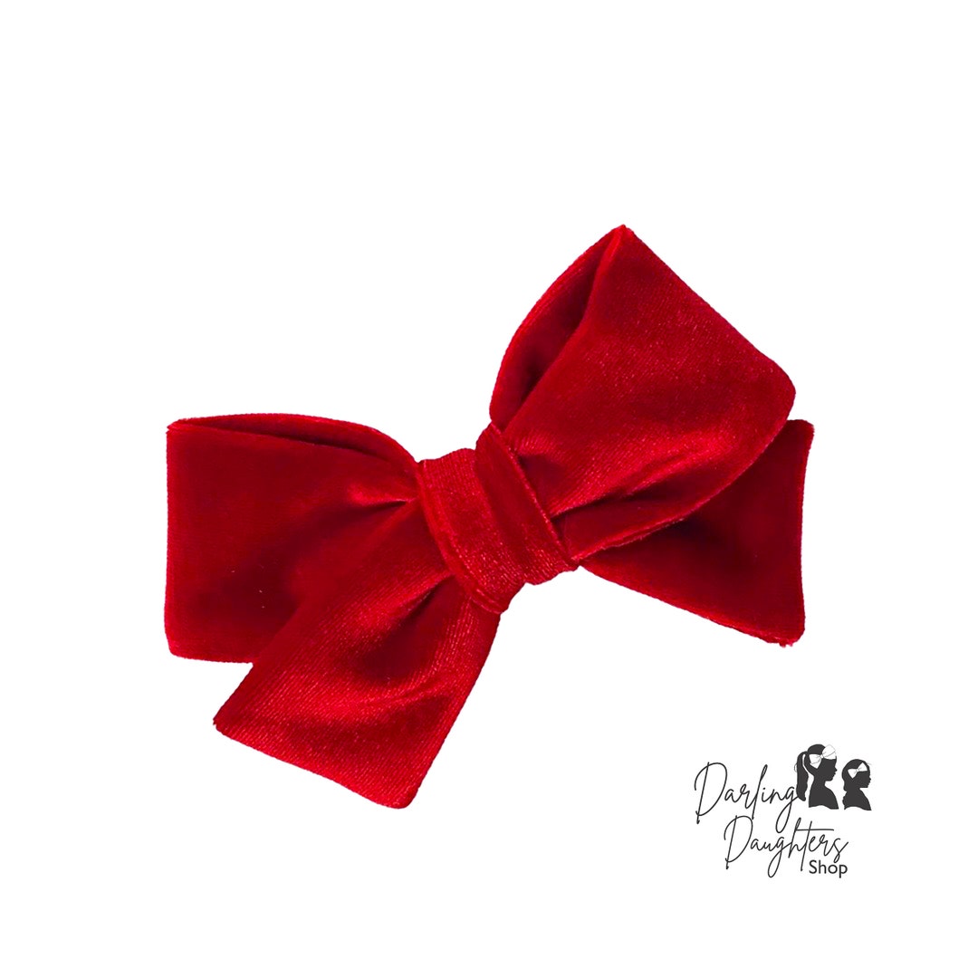 Red Velvet Hair Bow Headband or Hair Clip Red Baby Bow Baby Etsy