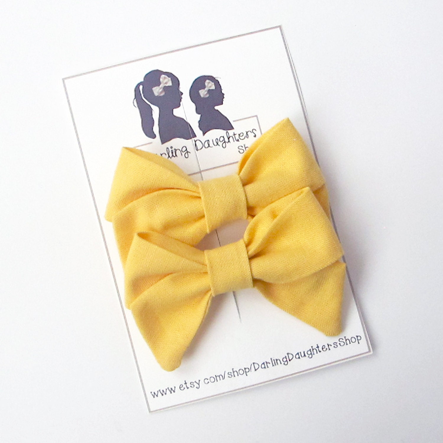 Yellow Pigtail Bows Toddler Girl Hair Accessories Piggy Tail | Etsy