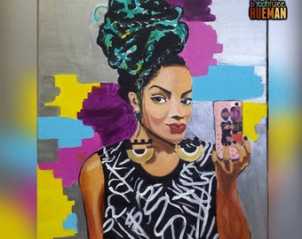 SALE! Afro Latina Flava- Original Acrylic Painting 24x36