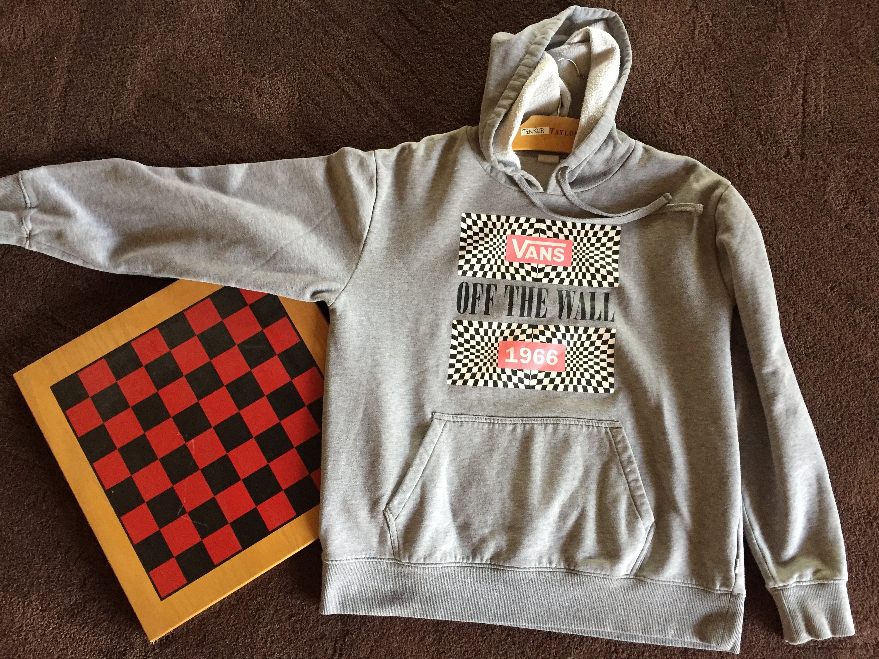 Checkerboard Gray Hoodie Pullover - Etsy