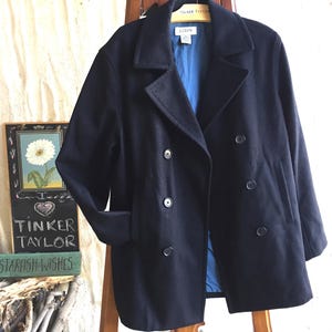 ジャケット・アウター 90s OLD GAP pea coat 10 botton navy M Vintage Women's Gap Navy Blue Lined Peacoat Double Breasted