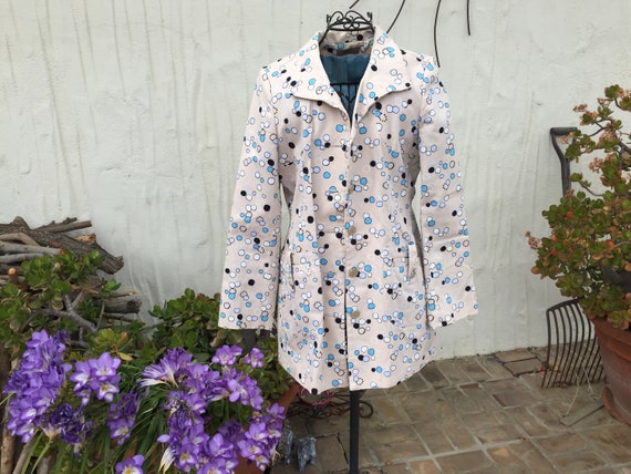 Mary Quant Style Tan & Blue Polka Dot SPRING TREN… - image 9