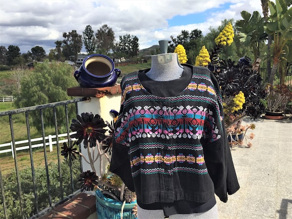 Handloomed Guatemalan Jacket Features Peacock Emb… - image 10