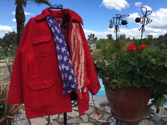 RED WOOLRICH BUFFALO Barn Coat/ Hunting jacket Lu… - image 4