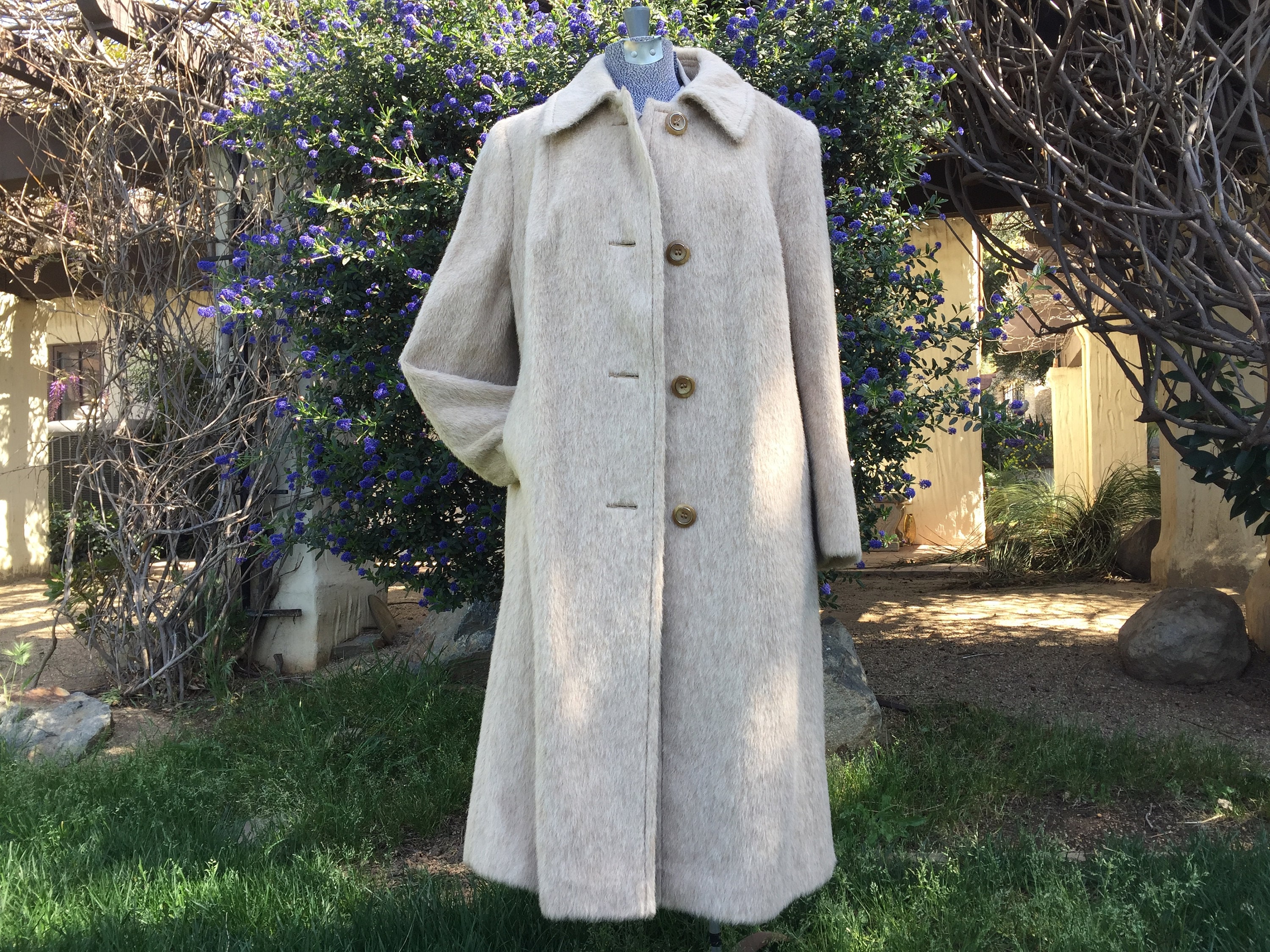 INCREDIBLE LLAMA DUSTER Trench Swing Coat in a Beautiful Oatmeal