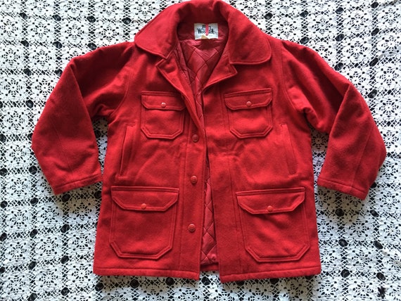 RED WOOLRICH BUFFALO Barn Coat/ Hunting jacket Lu… - image 7