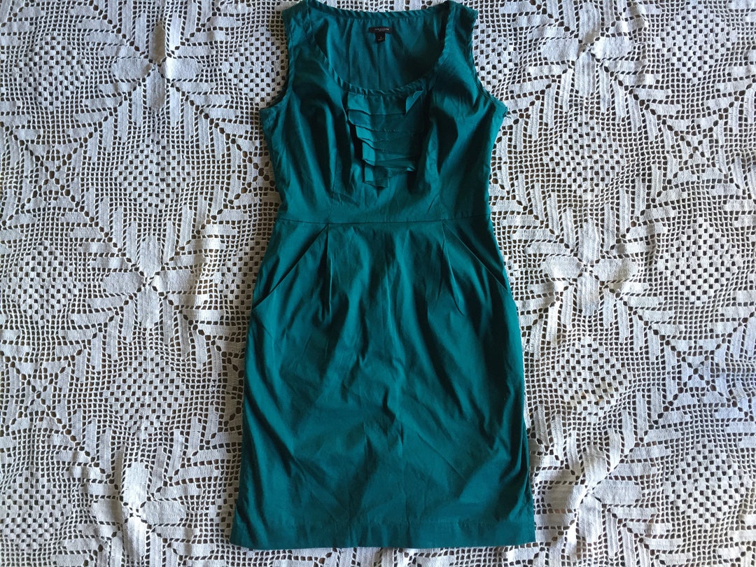 Emerald Green Ruffle Sundress by Ann Taylor Size 4 Wiggle - Etsy