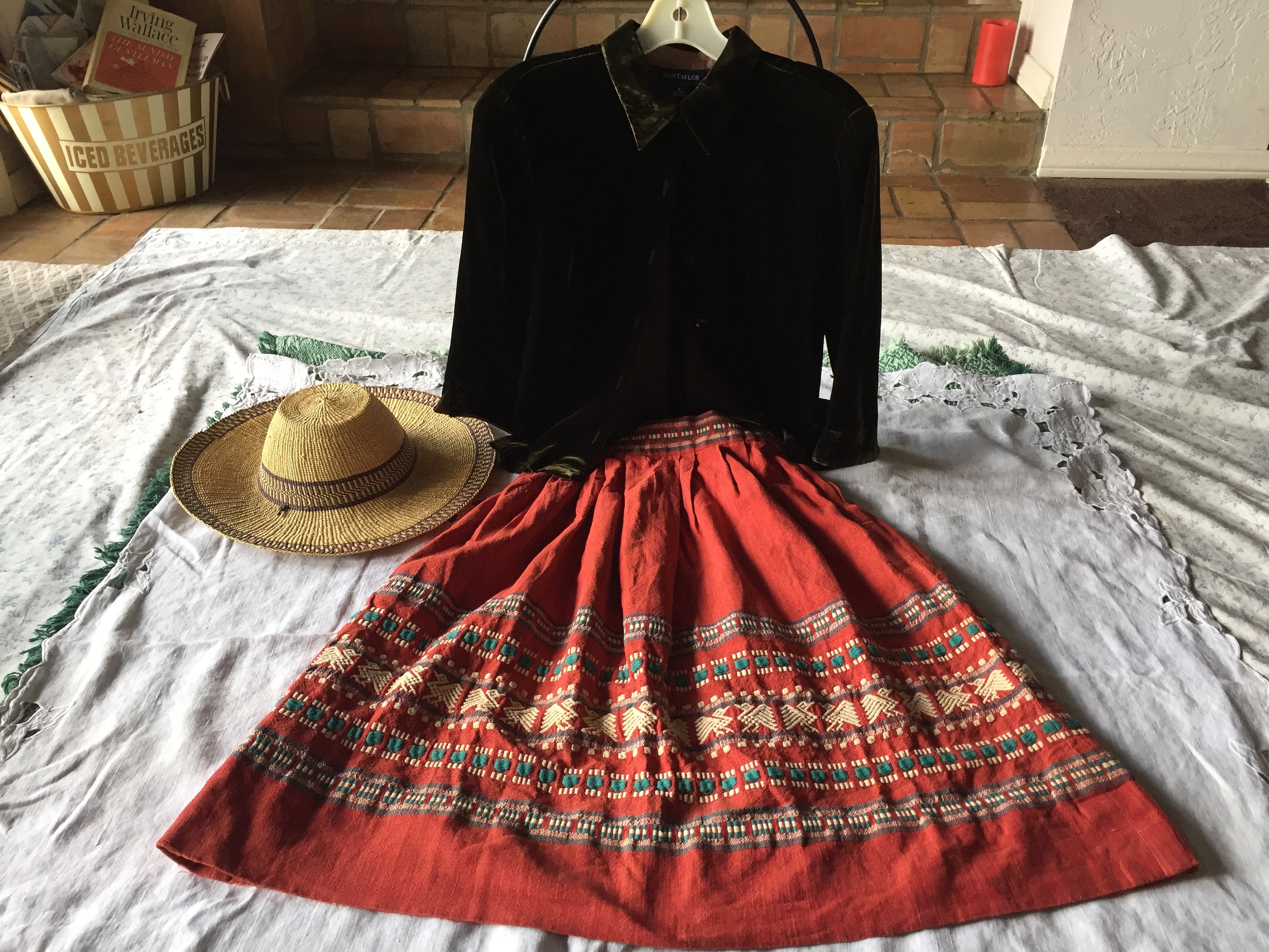 Guatemalan Folk Skirt, Rare Vintage Hand Made Craftsmanship