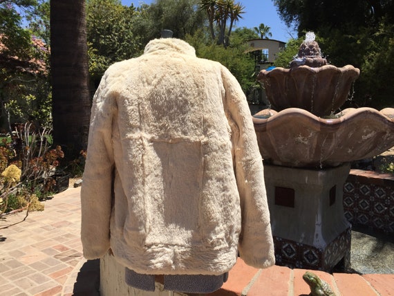 Sheared Rabbit Coat is reversible to a Heavy Canv… - image 3