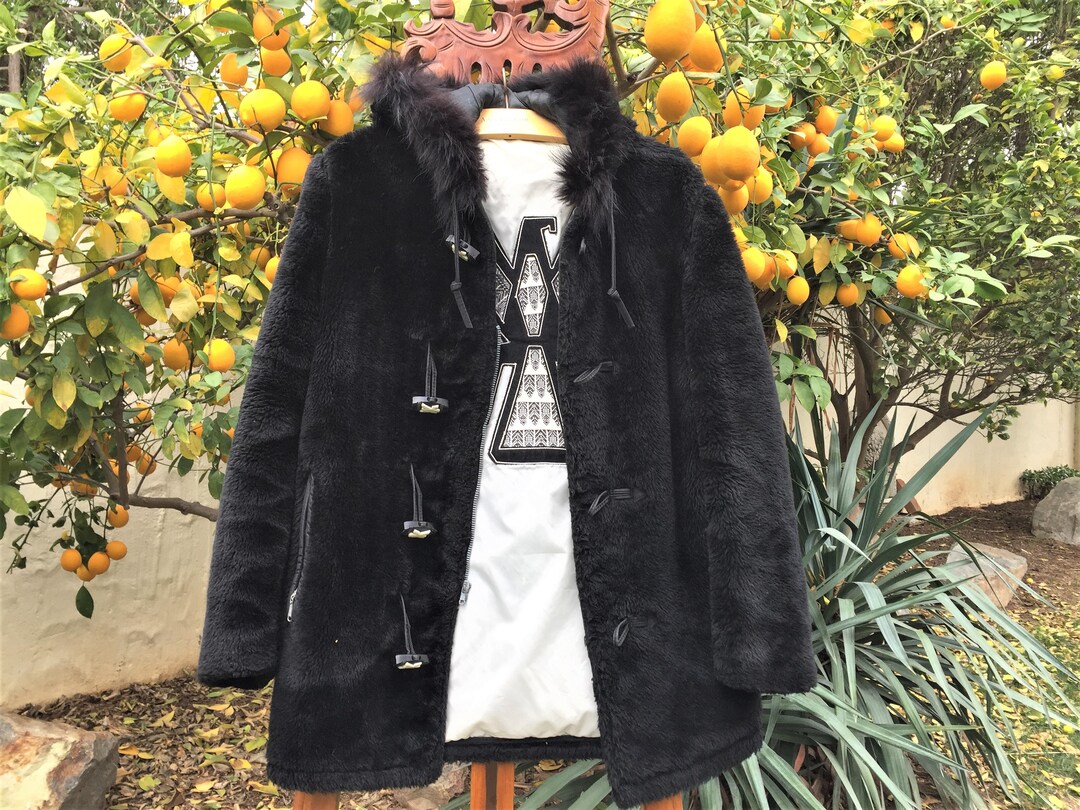 1980 Hippie ROBERT LEWIS SKUA Coat Size 40 Large Hooded With Fox