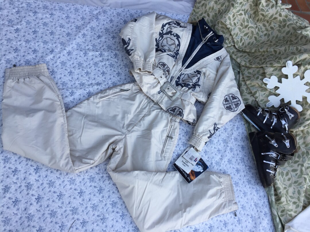 Veste Vintage équipe De Ski Vuarnet Italia - Taille 46 (US/UK 36) - Bleue, Doublure Duvet - Occasion Très Bon état