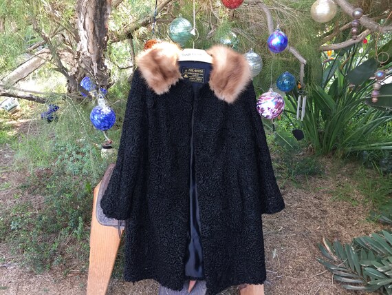 Manteau En Fourrure Broadtail/Karacul Marron - Taille M - Marque Fursini - Neuf Sans étiquettes