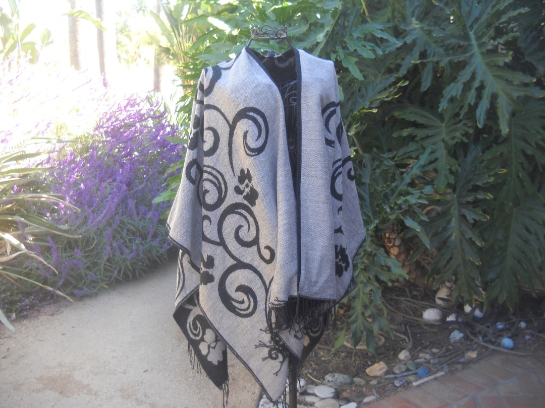 reversible shawl with sleeves