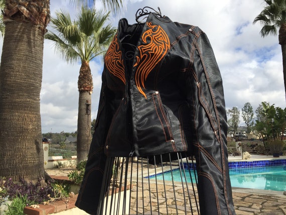 Black Mesh Moto Jacket XS by Vance Leathers Orang… - image 9