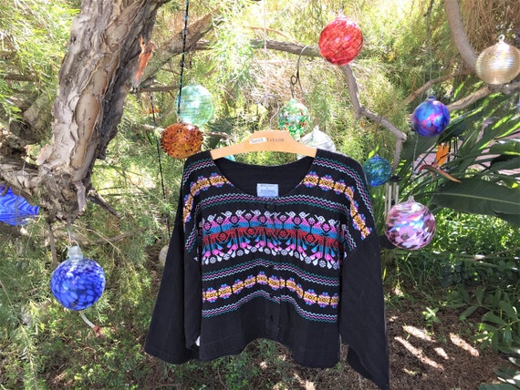 Handloomed Guatemalan Jacket Features Peacock Emb… - image 9