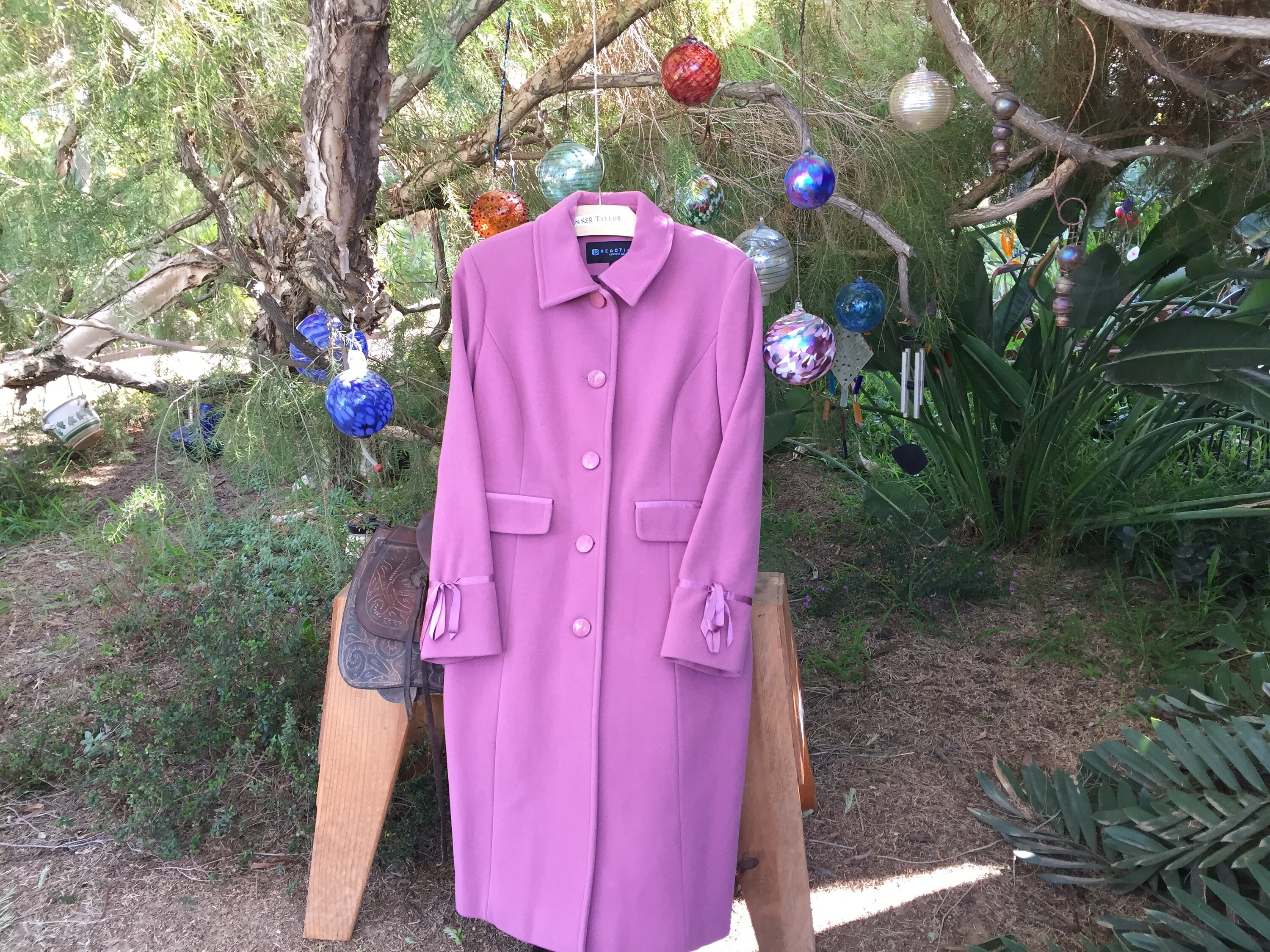 Pink wool hotsell car coat