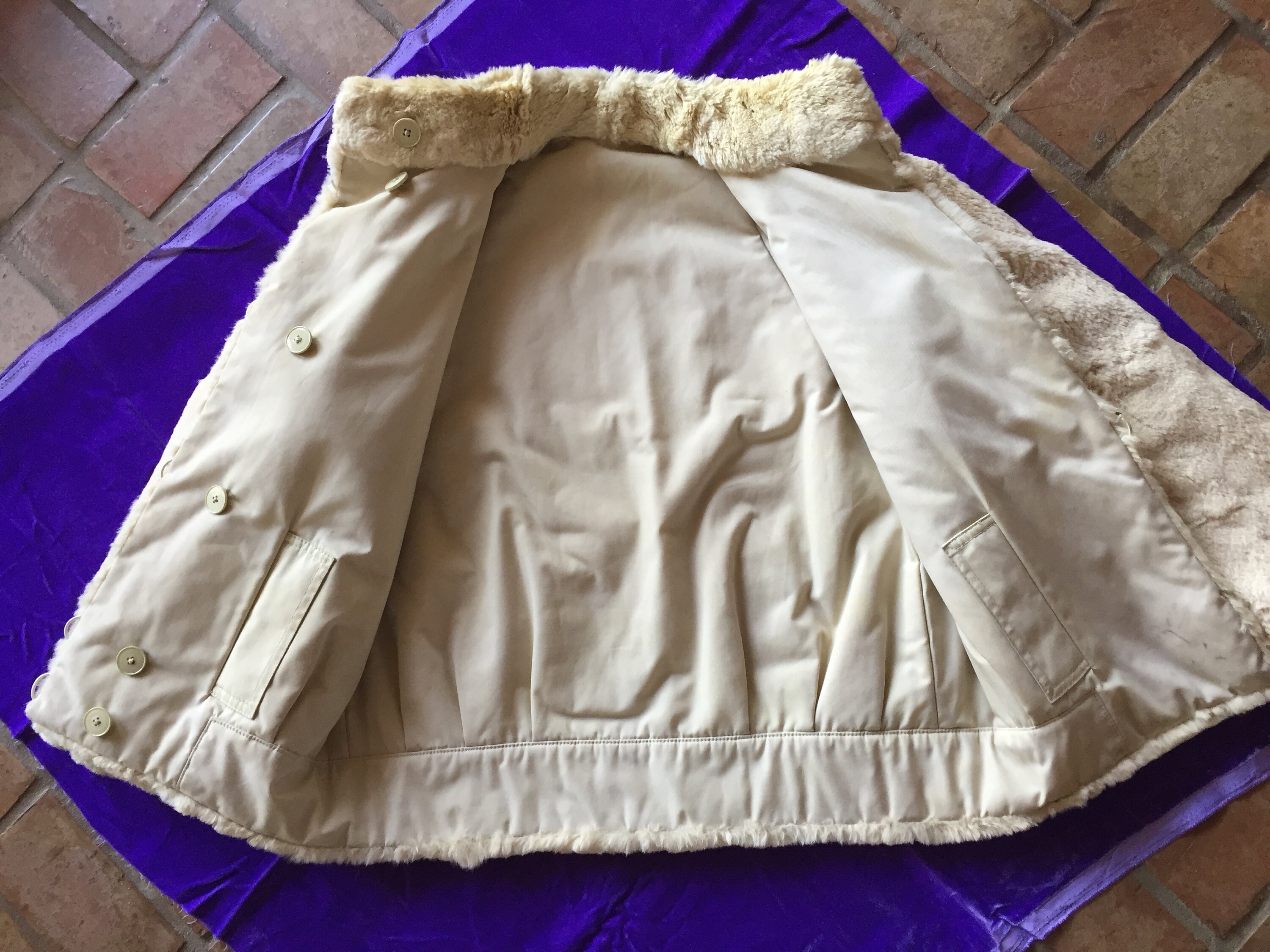 Wool Rabbit Sheared Sheared Rabbit Coat is Reversible to a Heavy Canvas so Unique! Size ...