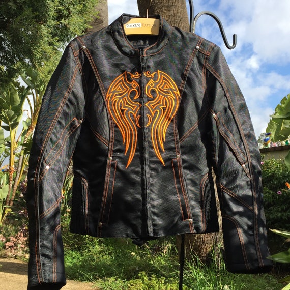 Black Mesh Moto Jacket XS by Vance Leathers Orang… - image 2