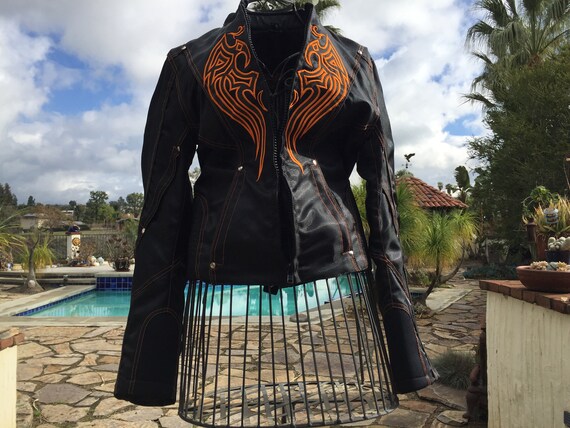 Black Mesh Moto Jacket XS by Vance Leathers Orang… - image 8