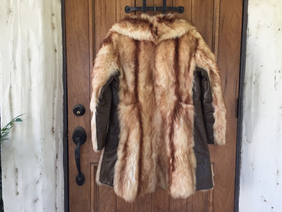 Mouton Lamb and Leather Panel Coat Size Small Cre… - image 6