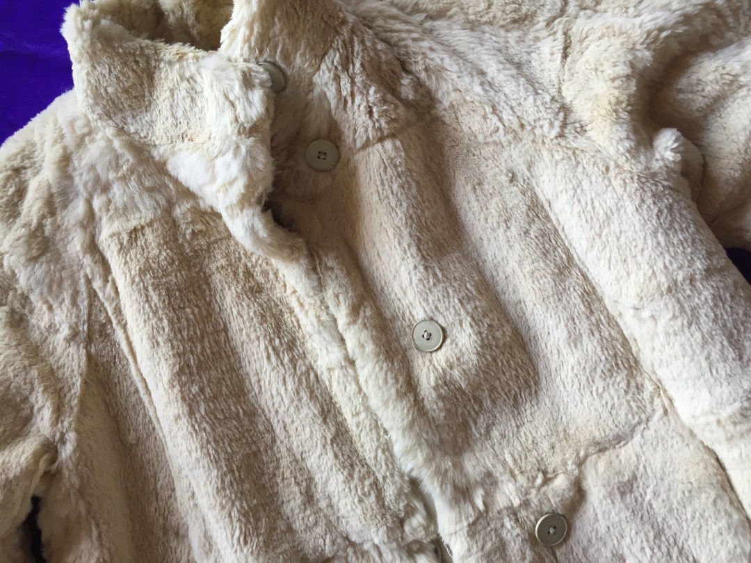 Wool Rabbit Sheared Sheared Rabbit Coat is Reversible to a Heavy Canvas so Unique! Size ...