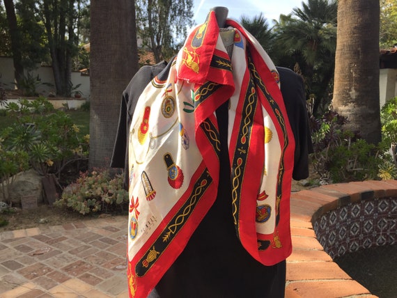 100% SILK SCARF Features Military Badges & Awards… - image 5