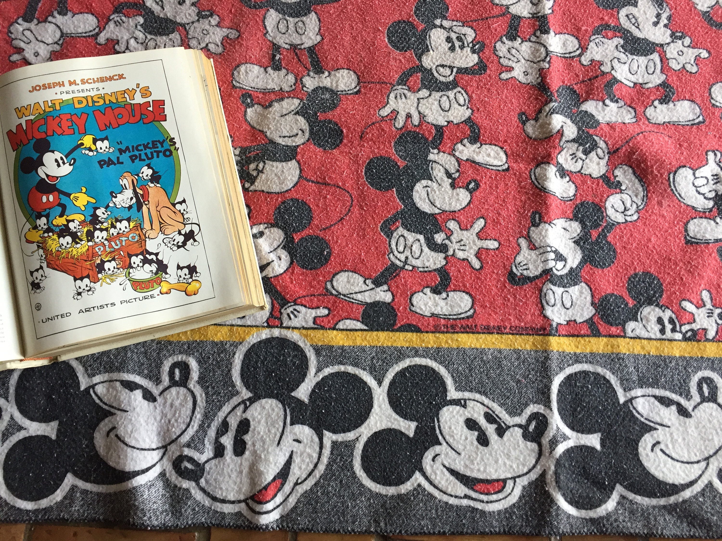 1960 s COLLECTORS VINTAGE Mickey Acrylic Blanket Features Mickey With Great Graphics Border XL Measures 83 in X 67 Super Rare Still Warm Etsy
