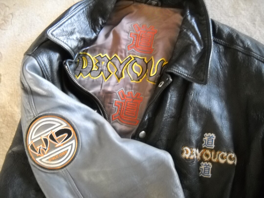 Hold 4 Coy 6XL Leather Jacket by Davoucci Black With Gray Sleeves 
