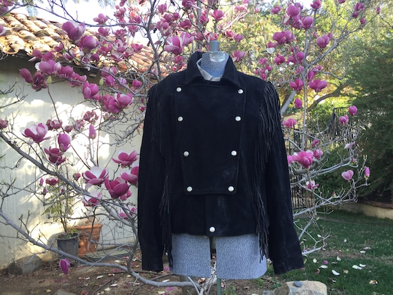 Pioneer Wear Suede Fringe Western Jacket, Calvary Snap, Size 40, USA Made