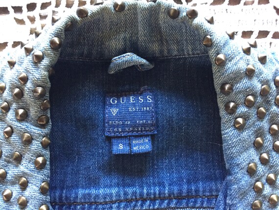 Studded Denim Vest by GUESS Size Small Soft Chamb… - image 3