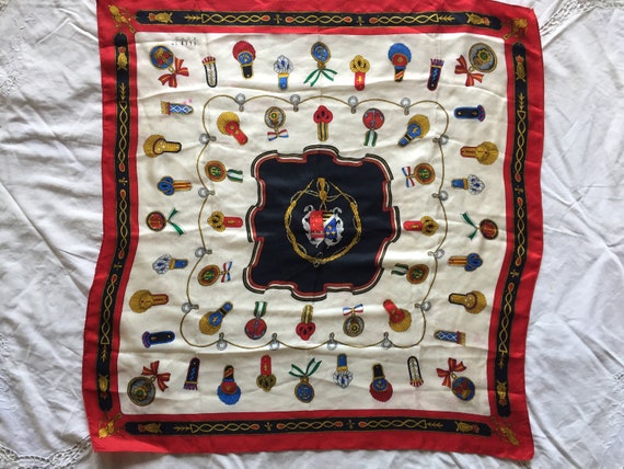 100% SILK SCARF Features Military Badges & Awards… - image 10