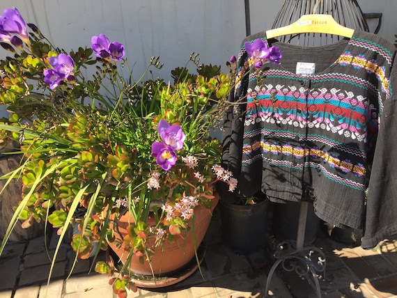 Handloomed Guatemalan Jacket Features Peacock Emb… - image 4