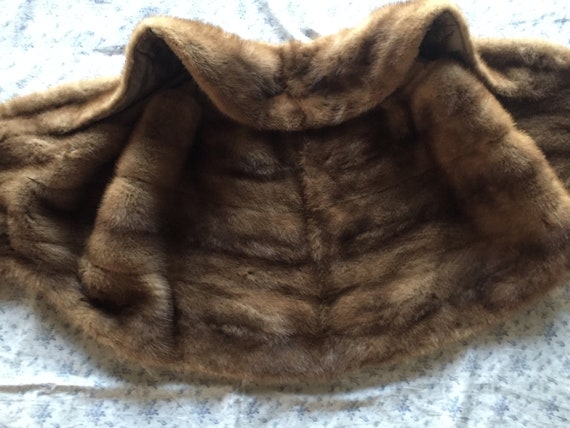 1950s Light Brown Mink Shawl  Cape, Capelet, Wrap… - image 5